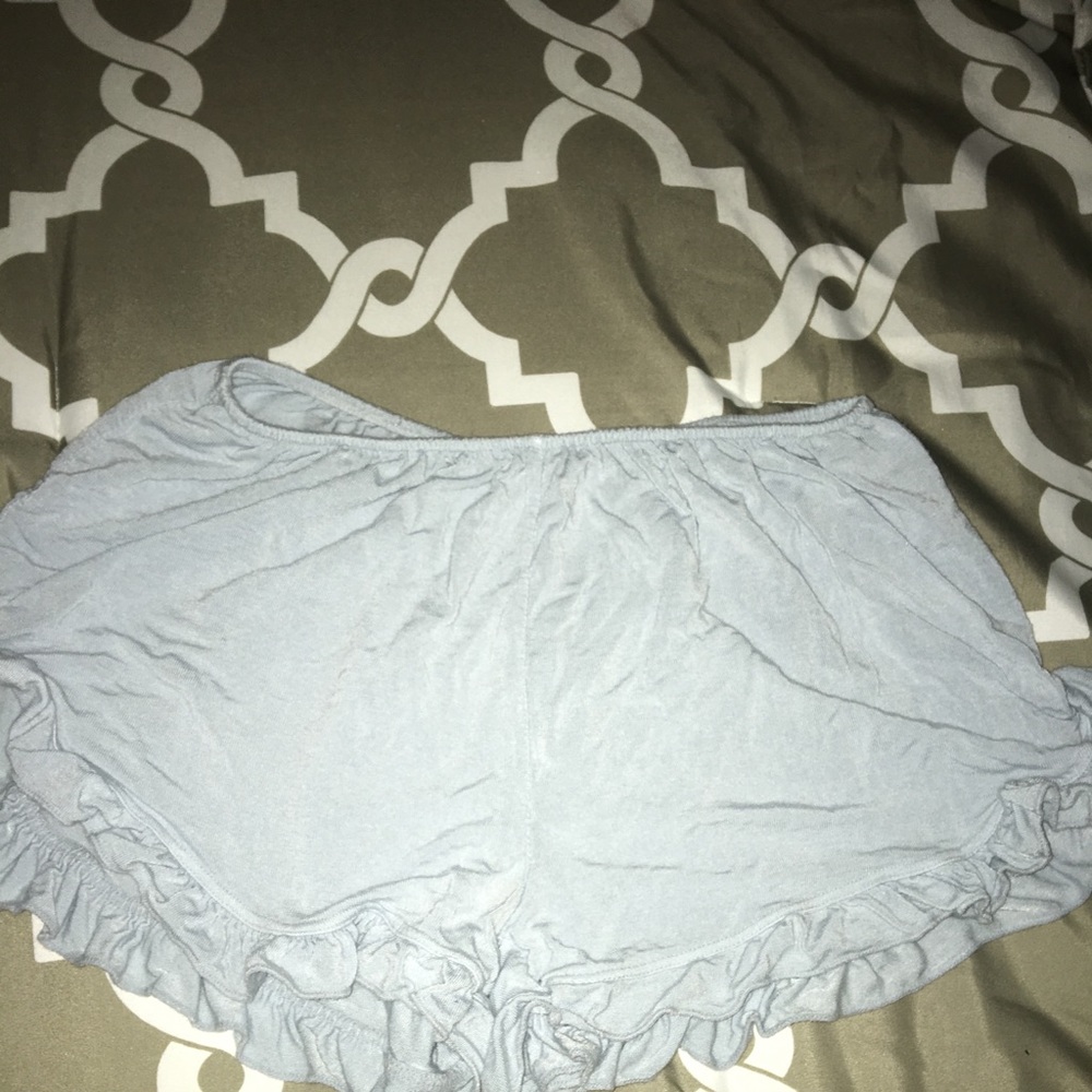 Light blue ruffle shorts